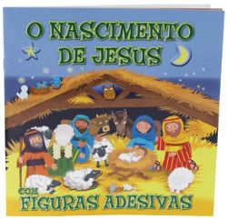 O Nascimento de Jesus com figuras adesivas   Capa brochura